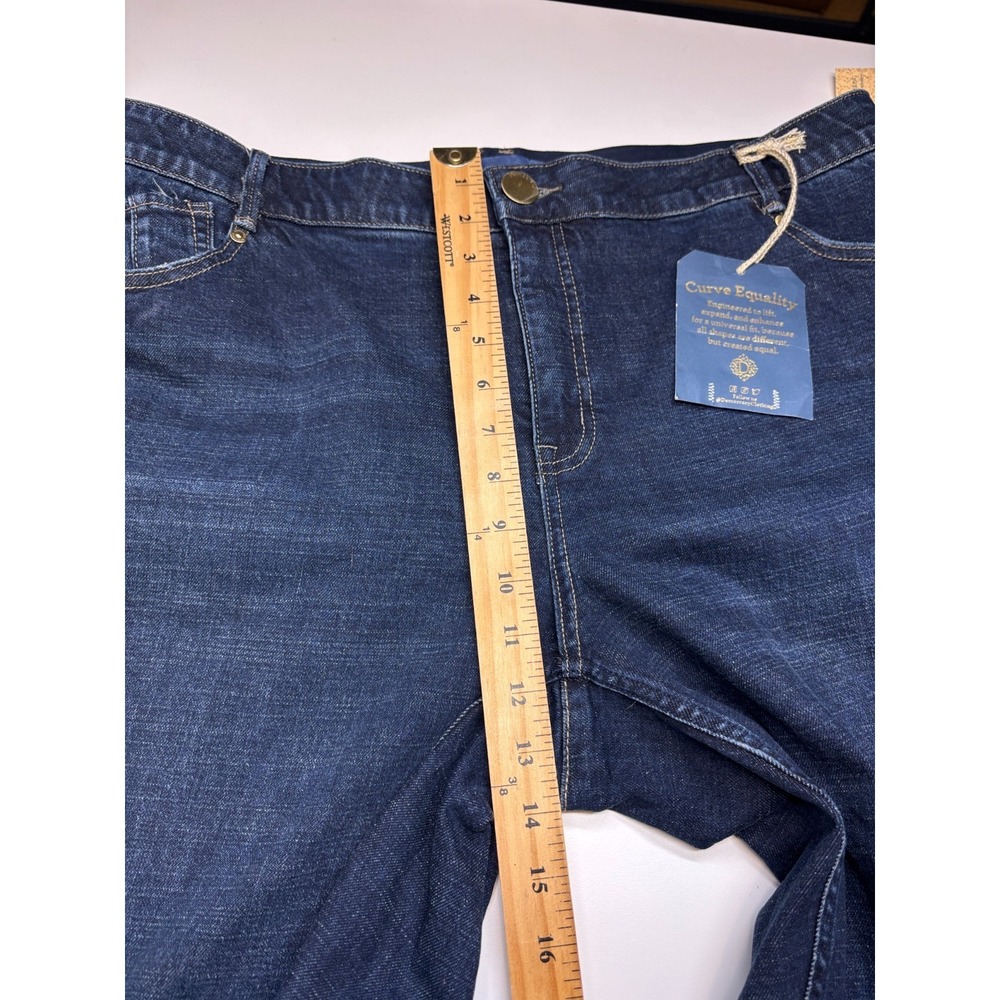 Democracy Jeans Plus 16W Blue Ab Solution Skyrise Barrel Leg New - Picture 9 of 11